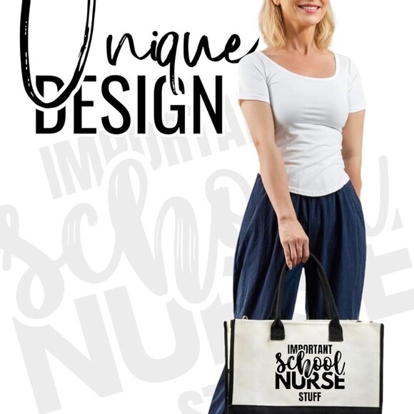 Nurse Canvas Tote Bag Women Zipper Shoulder Strap Gift for Appreciation - Picture 2 of 7